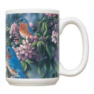  Springtime Jewel Bluebirds 15 oz Mug (Bluebirds) 