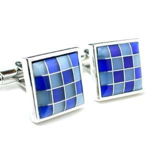  Classic Blue Cat Eye Cuff Links Gift Boxed Office 