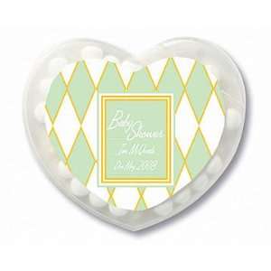 Wedding Favors Green Blue Diamond Design Personalized Heart Shaped 