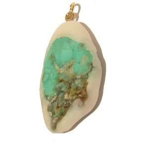   01 Crystal Blue Green Stone Tumble White Clay Gem 1.6 Jewelry
