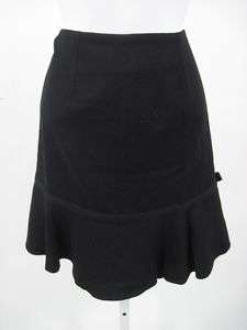 SEARLE Black Linen Knee Length Skirt Sz 4  
