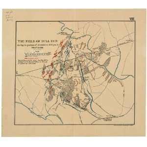  Civil War Map The field of Bull Run  showing the 