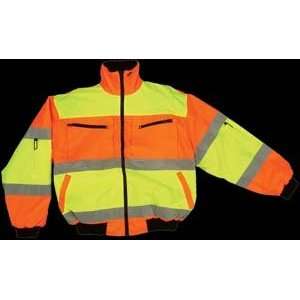 Reversible Jacket, ANSI Class 3, Color Orange/Lime, Heavy duty zipper 