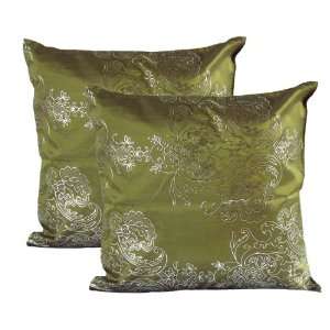    Green Thai Silk Pillow Cases from Thailand 