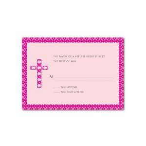  Response Cards   Dazzling Cross Blush By Night Owl Paper 