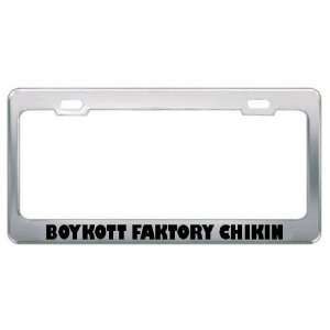  Faktory Chikin Metal License Plate Frame Tag Holder Automotive