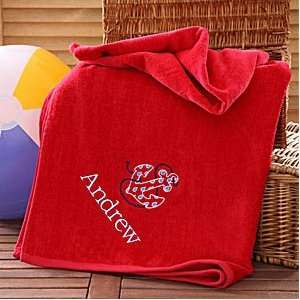  Red Personalized Beach Towels   Beach Fun