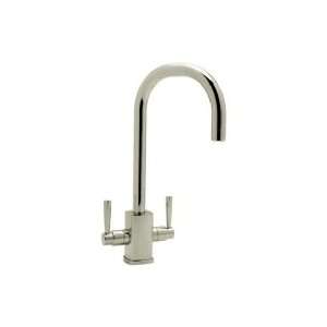   Hole Bar Faucet W/ Square Body & C Spout W/ Lever Handles Lead Free