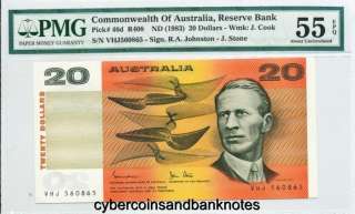 AUSTRALIA   $20, Johnston/Stone R408   PMG about Uncirculated 55EPQ 