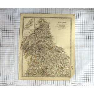   ANTIQUE MAP 1831 ENGLAND ISLE MAN NORTHUMBERLAND