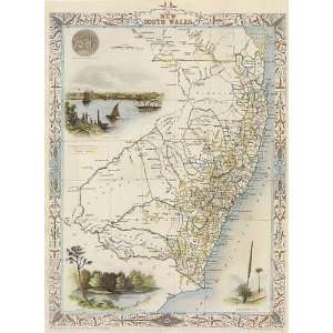  1800s NEW SOUTH WALES SYDNEY VICTORIA AUSTRALIA MAP 