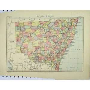    C1902 Antique Colour Map New South Wales Australia