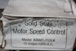 KB ELECTRONICS KBWC 112LK SOLID STATE MOTOR SPEED CONTROL NIB  