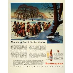 1944 Ad Budweiser Beer Anheuser Busch Colonial American Forefathers 