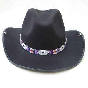 PURPLE WHITE RED BILLY JACK REPLICA BEADED COWBOY HAT BAND BELT H15/2 
