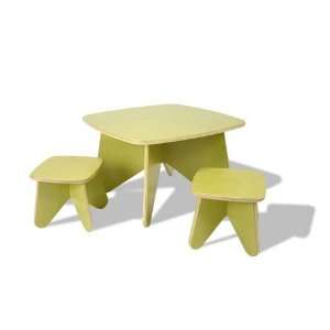  Eco friendly Kids Project Table Set with 2 Stools in Leaf 