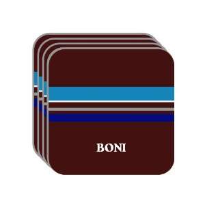 Personal Name Gift   BONI Set of 4 Mini Mousepad Coasters (blue 