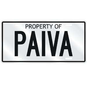  NEW  PROPERTY OF PAIVA  LICENSE PLATE SIGN NAME