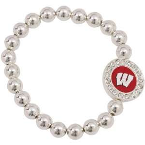  NCAA Wisconsin Badgers Round Crystal Beaded Stretch 