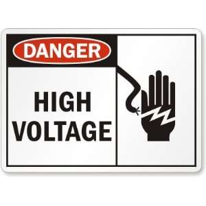  Danger High Voltage (with graphic on right) Aluminum Sign 