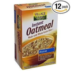 Sturms Village Farm Instant Oatmeal, Regular 12 Count, 12 Ounce Boxes 