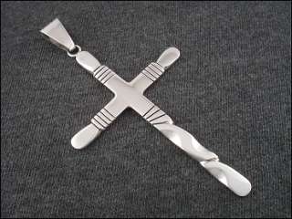 Gerald Bitsie Navajo Sterling Handmade Cross Pendant  