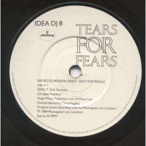    SHOUT 7 INCH (7 VINYL 45) UK MERCURY 1984 TEARS FOR FEARS Music