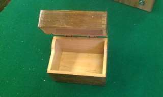 1959 Merchants Box Co. 3x5 Card Wooden File Box Maple  