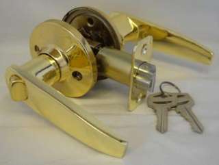 Taymor RA3610C Keyed Entry Lever Door Knob Set Brass  