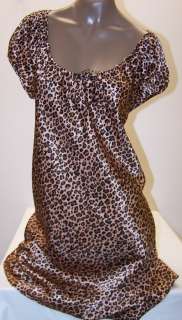 Morgan Taylor Luxurious Satin Cap Sleeve Leopard Print Short Night 