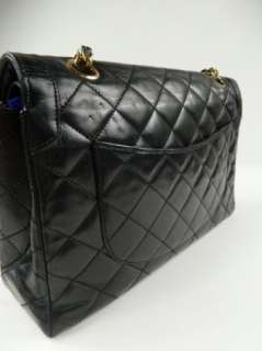   Chanel 2.55 Vtg. Double Flap Caviar Black Quilted Bag Purse  