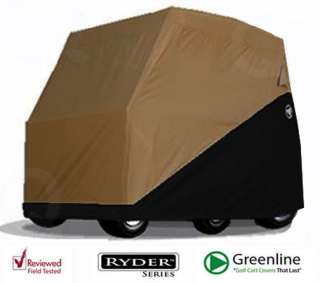 Greenline RYDER 2 Passenger Golf Cart Cover BLACK/TAN  