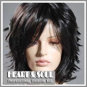 Punk Black Spike Goth Style Cosplay Party Wig 36cm  