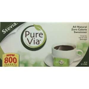 PureVia All Natural Zero Calorie Sweetener 800 Packets (28.2oz)