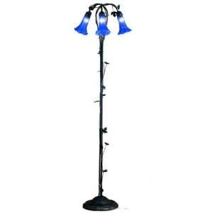  Lilies Tiffany Glass Floor Lamp 59 Inches H