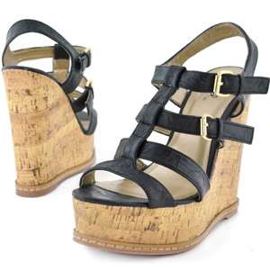 Black Open toe Platform WEDGE sandal espadrille katrina  