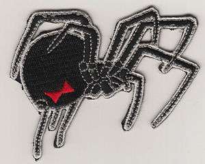 Black Widow Spider Iron On Patch Hat Jacket Vest Motorcycle Club Red 