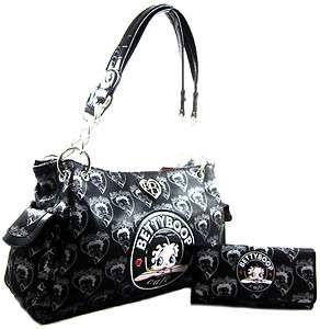 Licensed Betty Boop Chain Strap Side Pocket Tote Purse Handbag Wallet 