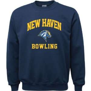  New Haven Chargers Navy Youth Bowling Arch Crewneck 