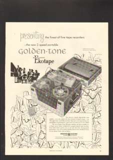   Ad Webster Electric Ekotape fine tape recorders 2 speed portable men