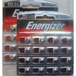 Energizer 312 Hearing Aid Battery 2 Packages w/ 16 batteries each 