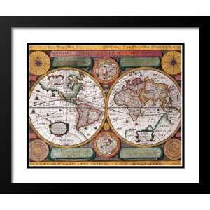   Double Matted 25x29 Antique Map   Terre Universelle