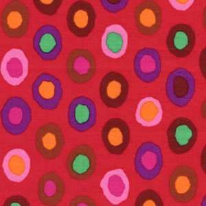  BM15RED Rings, Dots with Rings of Color on Red by 