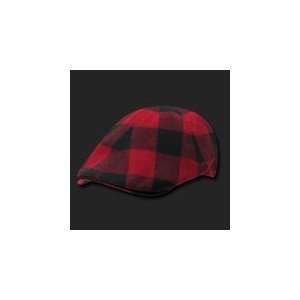  Black & Red Plaid Ivy Cap Golf Hat Size LARGE/XL 