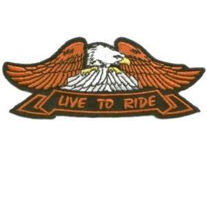 EAGLE LIVE TO RIDE Embroidered COOL Biker Vest Patch  