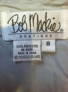 Bob Mackie Strapless Long Evening Dress w/ Scarf Mist Size 8 NEW 