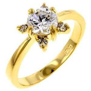  18K Yellow Gold Plated Rose Ring   7 Jewelry