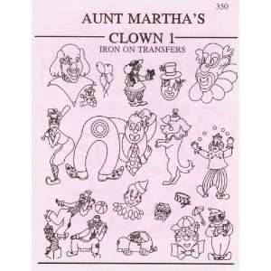  Aunt Marthas Iron On Transfer Pattern Books Clowns Arts 