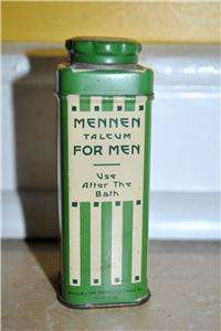 Vintage Antique Mennen Talcum Powder For Men Tin  