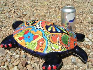 Hand Painted Mexican Talavera Pottery Turtle Signed artist MARKED ZN 